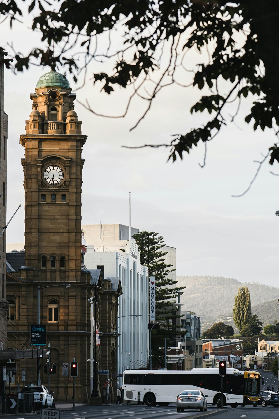 Hobart CBD at the corner of Macquarie and Elizabeth streets, taken from Franklin Square.